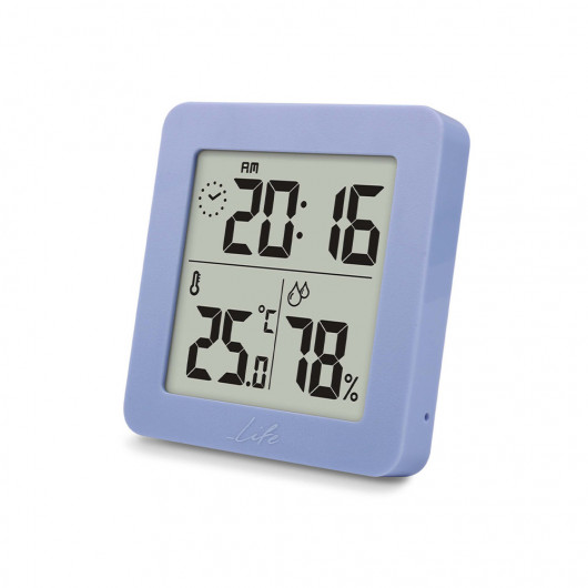 LIFE SUPERHERO HYGROMETER & THERMOMETER WITH CLOCK BLUE COLOR