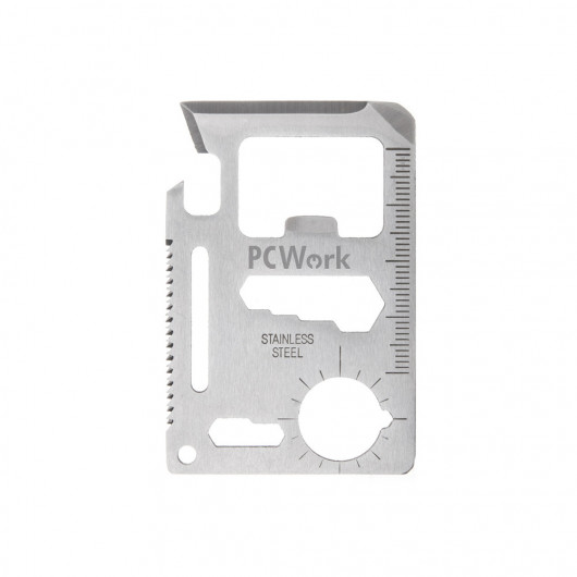 PCWork PCW08D 11-1 MULTIFUNCTIONAL TOOL CREDIT CARD-DESIGN
