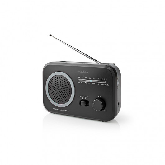 NEDIS RDFM1330GY FM / AM Radio 1.8 W Carrying Handle Grey / Black