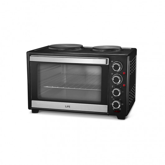 LIFE KOUZINAKI 382 38L ELECTRIC OVEN WITH CONVECTION AND 2 HOT PLATES, 3200W