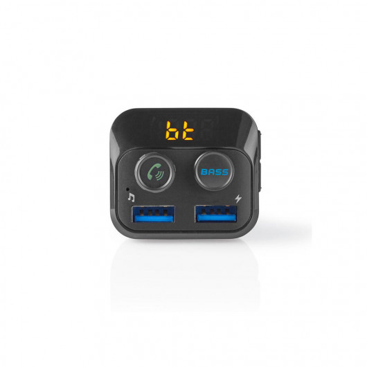 NEDIS CATR120BK Car FM Transmitter Bluetooth Bass Boost MicroSD Card Slot Hands-