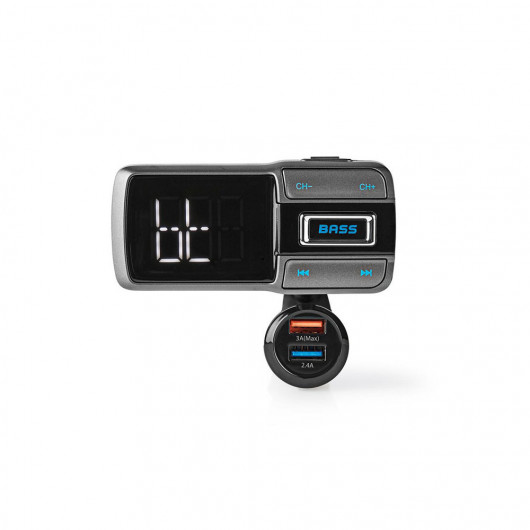 NEDIS CATR101BK Car FM Transmitter Bluetooth Bass Boost MicroSD Card Slot Hands-