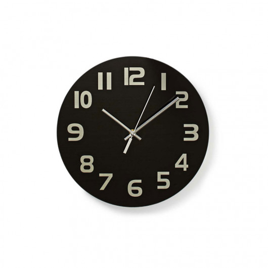 NEDIS CLWA006GL30BK Circular Wall Clock, 30 cm Diameter, Easy To Read Numbers, B