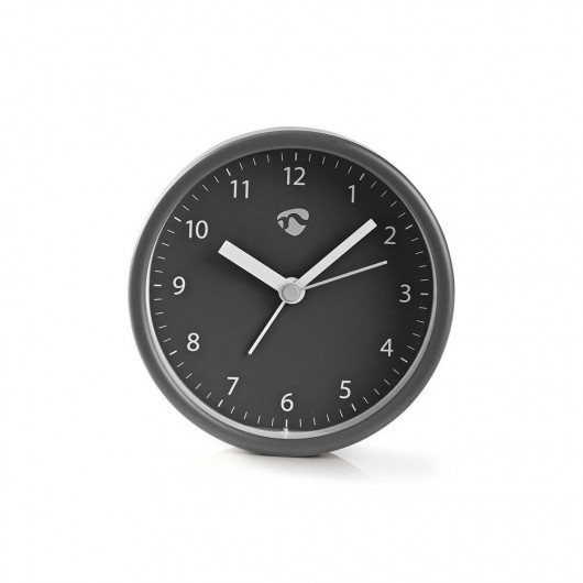 NEDIS CLDK006GY Analogue Desk Alarm Clock, Grey