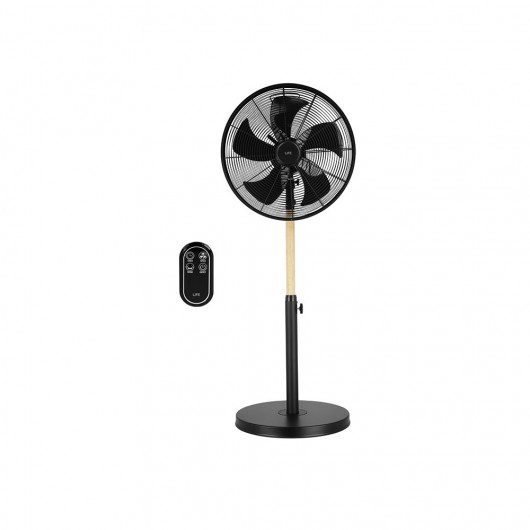 LIFE Alize Wood - Black color stand fan with remote control