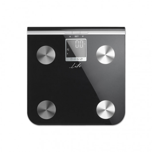 LIFE SHAPE BODY FAT SCALE WITH BLACK GLASS SURFACE