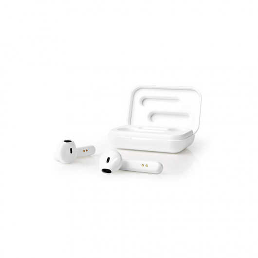 NEDIS HPBT2052WT Bluetooth ακουστικά handsfree με θήκη φόρτισης, σε λευκό χρώμα
