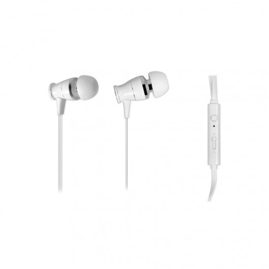 NOD L2M WHITE Mεταλλικά ακουστικά με μικρόφωνο, σε λευκό χρώμα και σύνδεση 3,5mm
