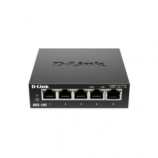 D-LINK DGS-105 5-Port Gigabit Ethernet 10/100/1000 Unmanaged Desktop Switch