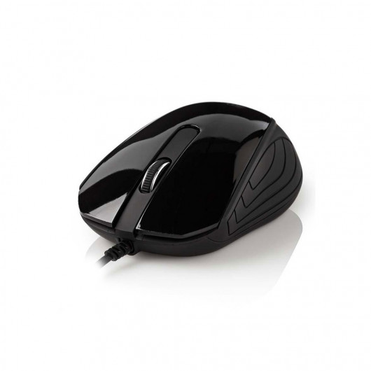 NEDIS MSWD300BK Ενσύρματο οπτικό ποντίκι, 1000 dpi σε μαύρο χρώμα
