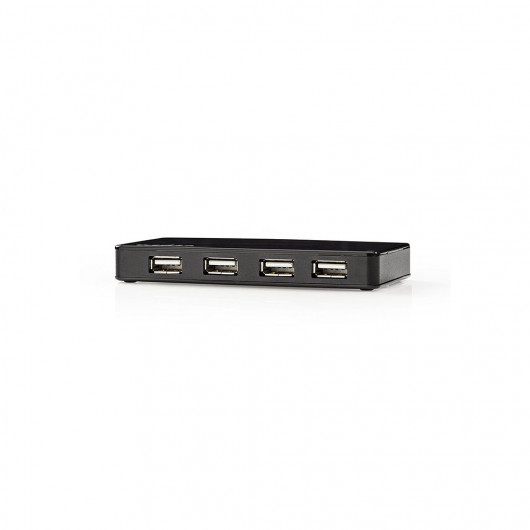 NEDIS UHUBU2730BK USB 20 Hub 7 θυρών με τροφοδοτικό, σε μαύρο χρώμα