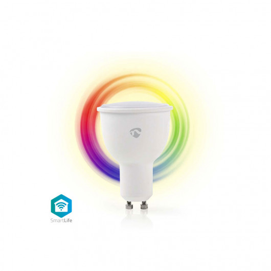 NEDIS WIFILC10WTGU10 Wi-Fi έξυπνη λάμπα LED σε RGB και θερμό λευκό, GU10, 4,5W, 380lm