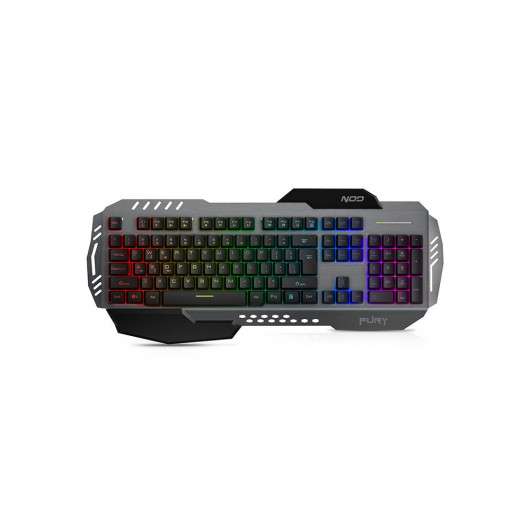 NOD FURY Ενσύρματο gaming πληκτρολόγιο, με RGB LED οπίσθιο φωτισμό, επιφάνεια από αλουμίνιο και palm rest