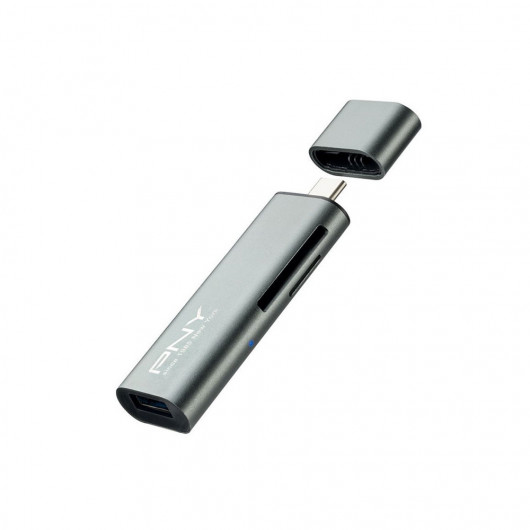 PNY R-TC-UA-3N1E01-RB USB-C card reader για κάρτες MicroSD & SD, με υποδοχή USB A