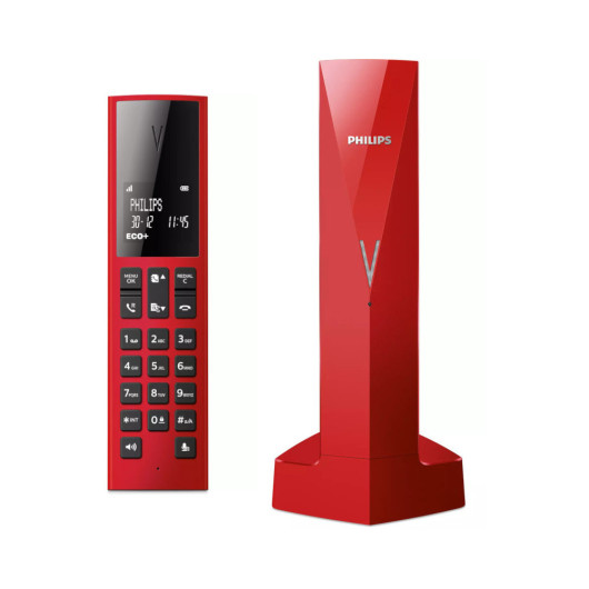 Philips M3501R/GRS Κόκκινο (Ελληνικό Μενού) Ασύρματο τηλέφωνο με ανοιχτή ακρόα