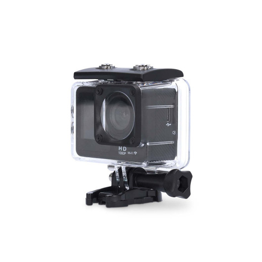 NEDIS ACAM31BK Action κάμερα Full HD 1080p Wi-Fi, με διπλή οθόνη TFT 2" και 13" και αδιάβροχη