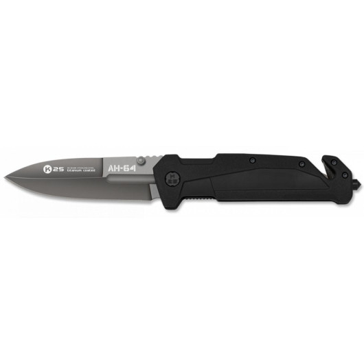 ΣΟΥΓΙΑΣ K25 AH-64 penknife.Black rubbered handle, blade 9cm, 18871
