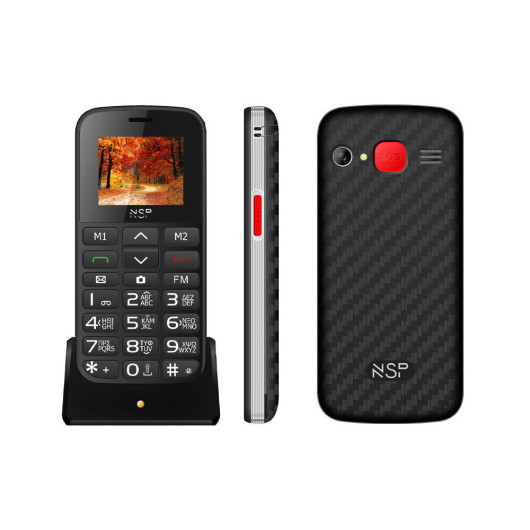NSP 2000DS (82220302) Μαύρο/Ασημί (Ελληνικό Μενού) Κινητό τηλέφωνο Dual SIM με Bluetooth,