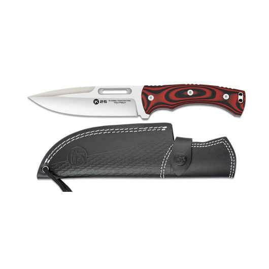 ΜΑΧΑΙΡΙ K25 G10 knife. Black-red. Blade 15 cm, 32684