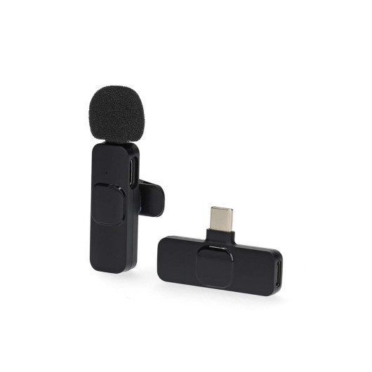 NEDIS MICW110BK Ασύρματο μικρόφωνο πέτου με έξοδο USB Type-C, ιδανικό για χρήση σε