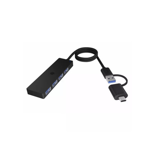 ICY BOX IB-HUB1424-C3 USB 32 Gen 1x1 Hub, µε συνδέσεις 4x θύρες Type-A σε μαύρο χρώμα