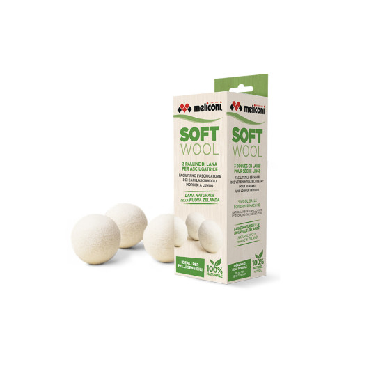 MELICONI SOFT WOOL 3PL Μαλακές μάλλινες μπάλες για το στεγνωτήριο, 3τμχ