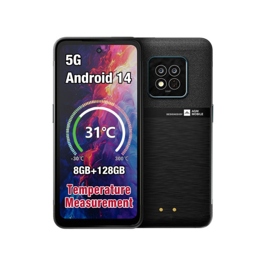 AGM X6 Μαύρο Smart αδιάβροχο κινητό τηλέφωνο 5G, 8πύρηνο, ανθεκτικό σε πτώση I