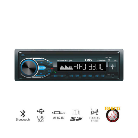 Osio ACO-4525UBT Ηχοσύστημα αυτοκινήτου με Bluetooth, USB κάρτα SD και Aux-In