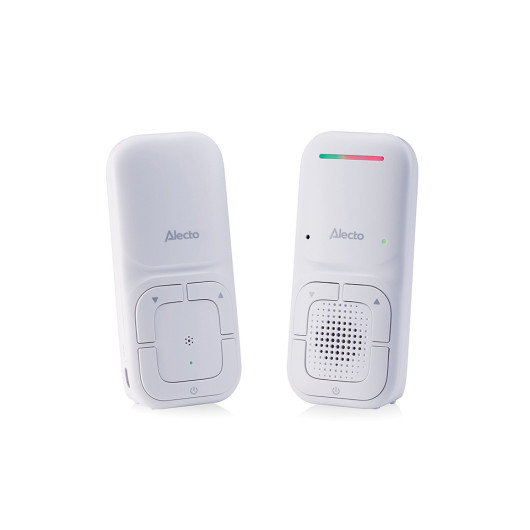 ALECTO DBX130Modern Full Eco audio baby monitor with crystal-clear DECT sound quality and long standby time, white color.