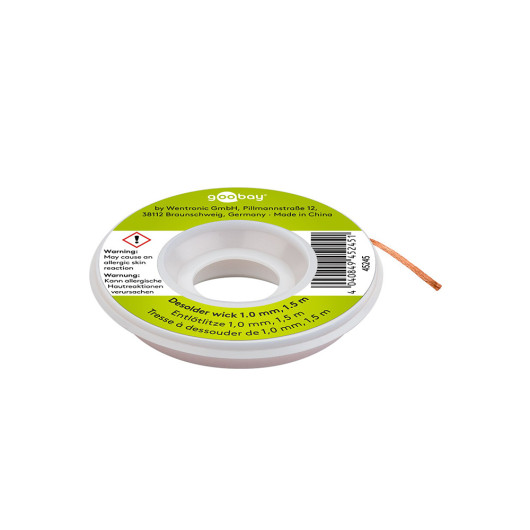 GOOBAY 45245Desoldering wire 1mm for removing solder from solder joints, 1.5m.