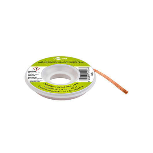 GOOBAY 45246Desoldering Wire 2 mm for removing solder from solder joints, 1.5m.