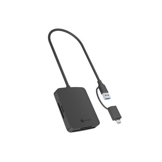 ICY BOX IB-CR302-CU34-in-1 card reader with USB 3.0 Gen 1 Type-A + Type-C.