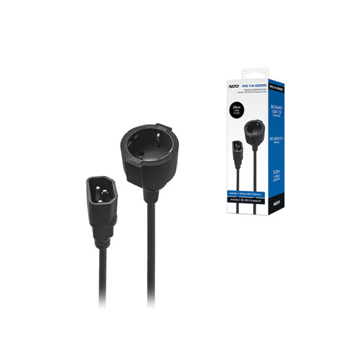 NOD PC14-020CPower cable Schuko female - IEC-320 C14 male, 0.2m