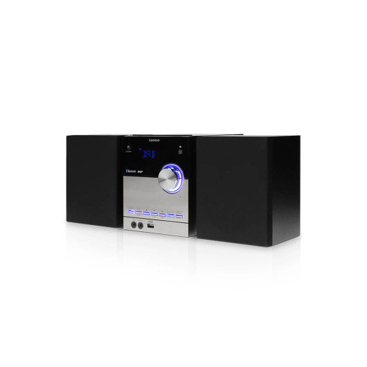 LENCO MC-150Stereo Hi-Fi with DAB+ FM, CD, Bluetooth & USB player, in black color.