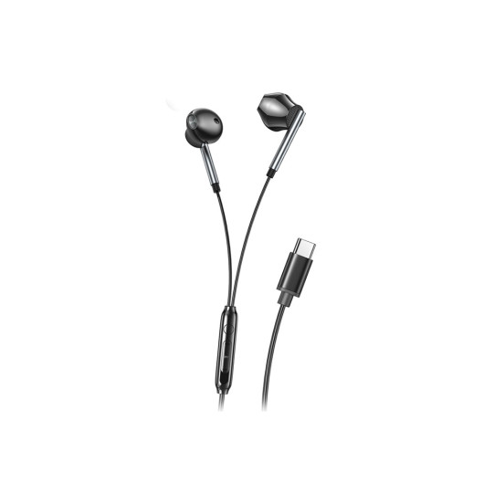 XO EP66Crescent earphones with Type-C plug in black color