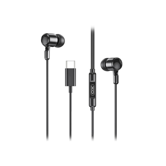 XO EP81Earphones with microphone and Type-C plug in black color