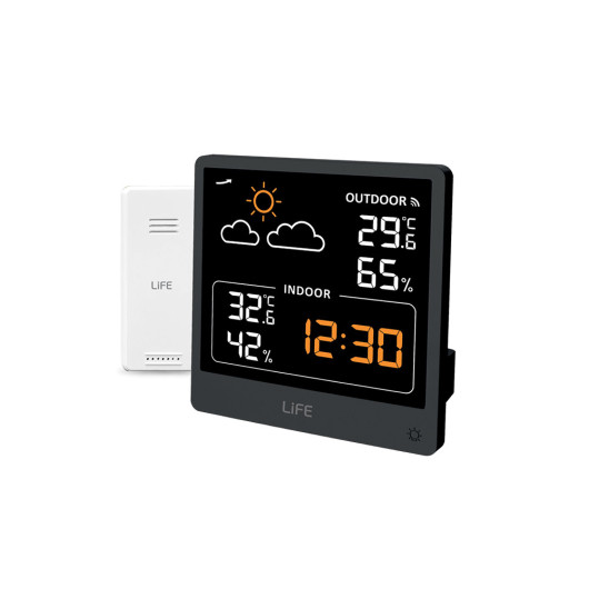 LIFE LA PUSHWeather station with wireless outdoor sensor and clock