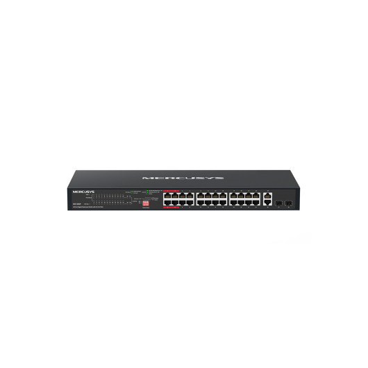 MERCUSYS MS128GP28-Port gigabit rackmount switch with 24-port PoE+
