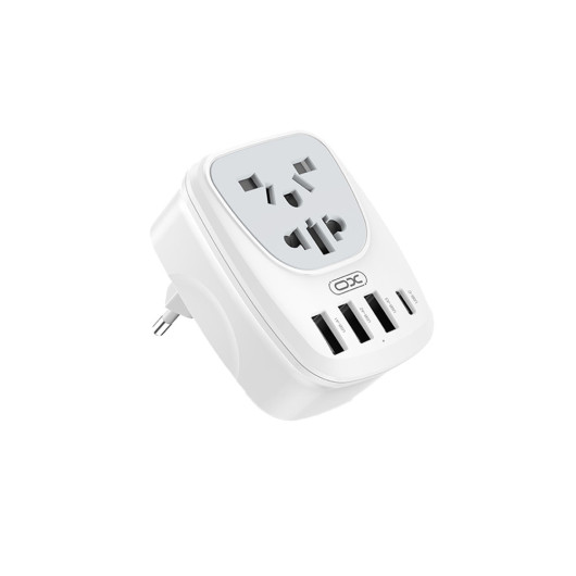 XO WL26EU to Universal adapter with 1x USB-C and 3x USB-A ports