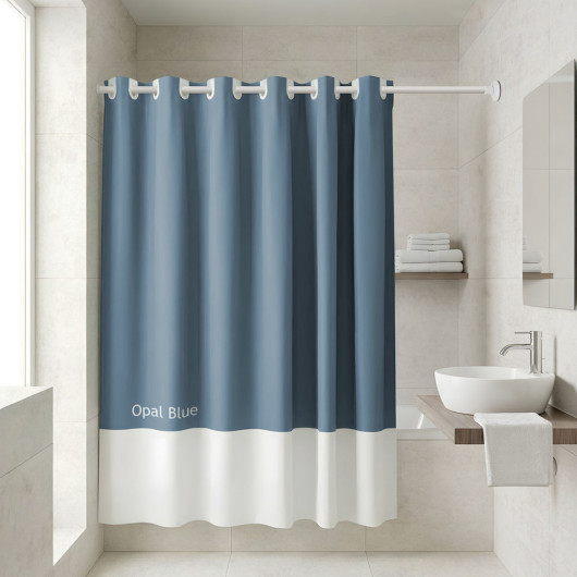 ESTIA ΚΟΥΡΤΙΝΑ ΜΠΑΝΙΟΥ ΑΔΙΑΒΡΟΧΗ ΠΟΛΥΕΣΤΕΡΙΚΗ TONE LAB 180x194cm OPAL BLUE