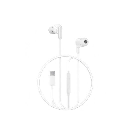 XO EP84 WHITE COLOREarphones with microphone and Type-C plug in white color