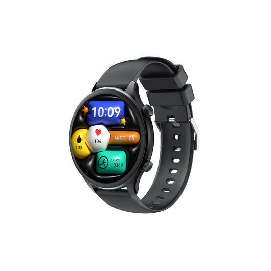 XO J14Smartwatch with 1.75" AMOLED display in black color
