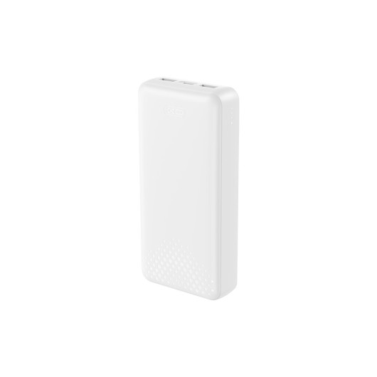 XO PB313 WHITE COLOR20.000 mAh Power Bank with 3 USB ports (2x USB-A, 1x USB-C), in white color