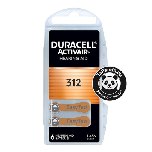 ΜΠΑΤΑΡΙΑ ΑΚΟΥΣΤΙΚΟΥ ΒΑΡΗΚΟΙΑΣ DURACELL No312
