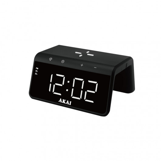 Akai ACRB-2000 Ψηφιακό ρολόι-ξυπνητήρι με ασύρματη φόρτιση – 15W