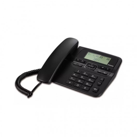 Philips M20B/GRS Μαύρο Ενσύρματο τηλέφωνο με μεγάλα πλήκτρα και οθόνη LCD
