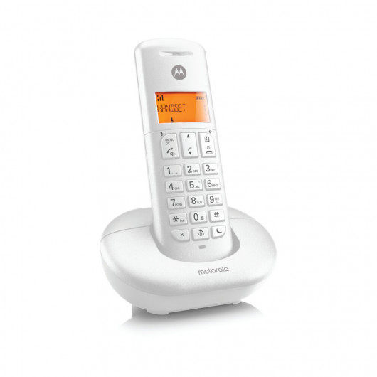Motorola E201 White Ασύρματο τηλέφωνο με ανοιχτή ακρόαση, call block και Do Not Disturb