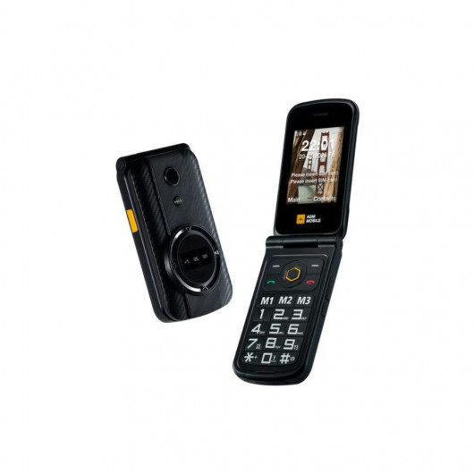 AGM M8 FLIP Μαύρο αδιάβροχο κινητό τηλέφωνο με πορτάκι ανθεκτικό σε πτώση IP68/IP69K, Dual Sim με Bluetooth, USB, SD, οθόνη 2.8″, SOS συμβατό με ακουστικά βαρηκοΐας