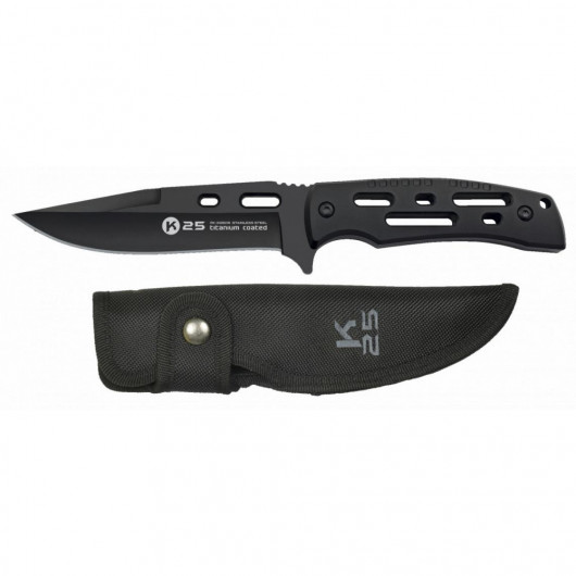 ΜΑΧΑΙΡΙ K25, black knife. Blade: 13.2 cm, 32609